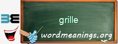 WordMeaning blackboard for grille